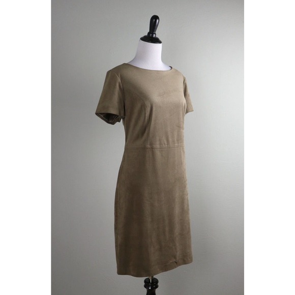 CHICO'S NWT $149 Beige Faux Suede Lined Sheath Dress Size 0.5 US Small / 6 - Picture 2 of 6
